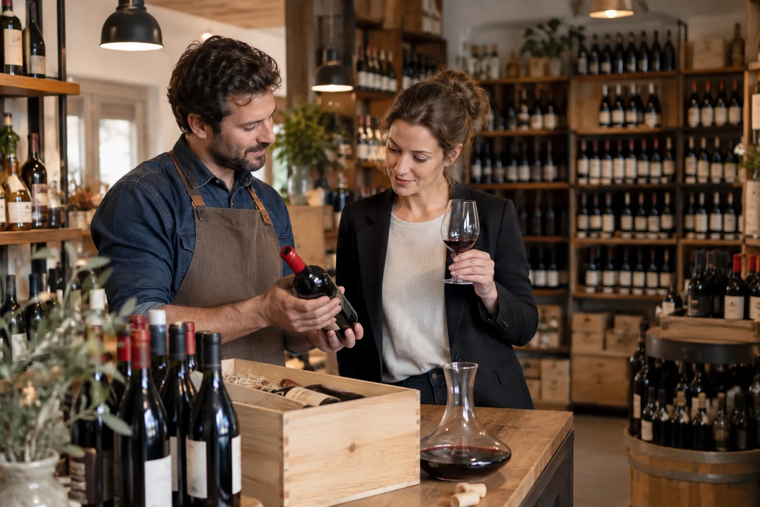 Illustration professionnelle du secteur Cavistes et vente de vins