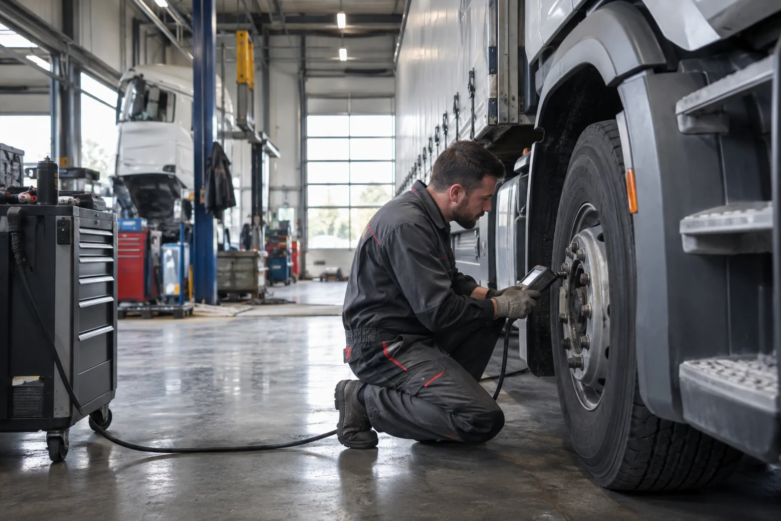 Illustration professionnelle du secteur Garages poids lourds