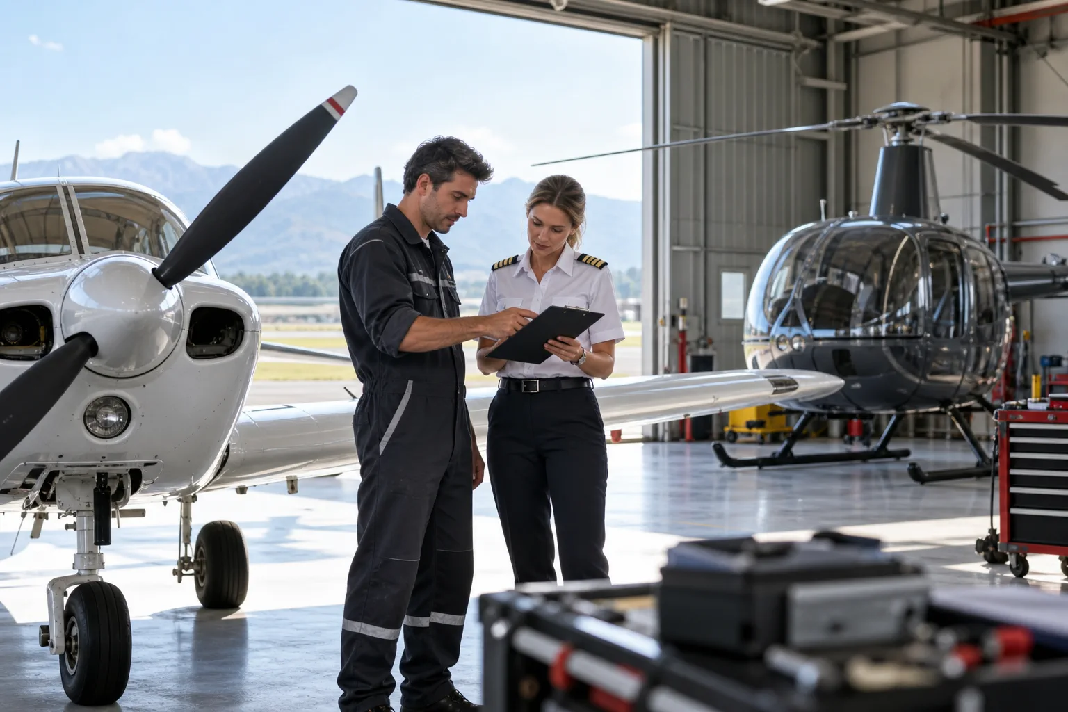 Illustration professionnelle du secteur Location vente avions hélicoptères