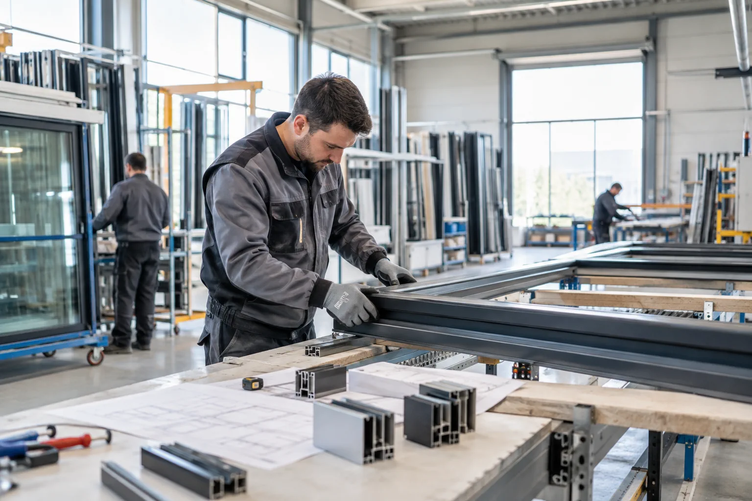 Illustration professionnelle du secteur Menuiseries industrielles