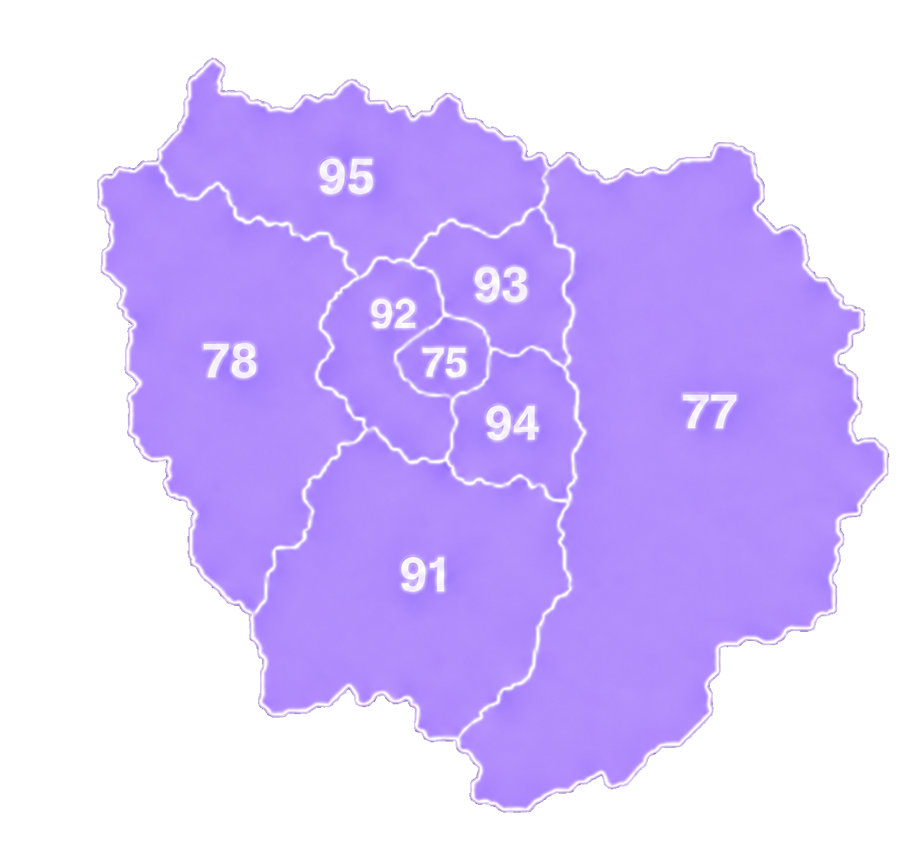 Carte détaillée des départements Île-de-France